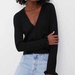 NWT Tuckernuck Pomander Place Black Cable Knit Emma Cardigan Women's Small